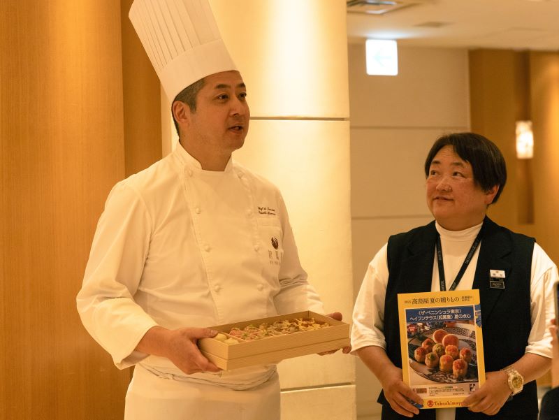 ヘイフンテラスの料理長 小室雄亮氏と髙島屋藤堂バイヤー